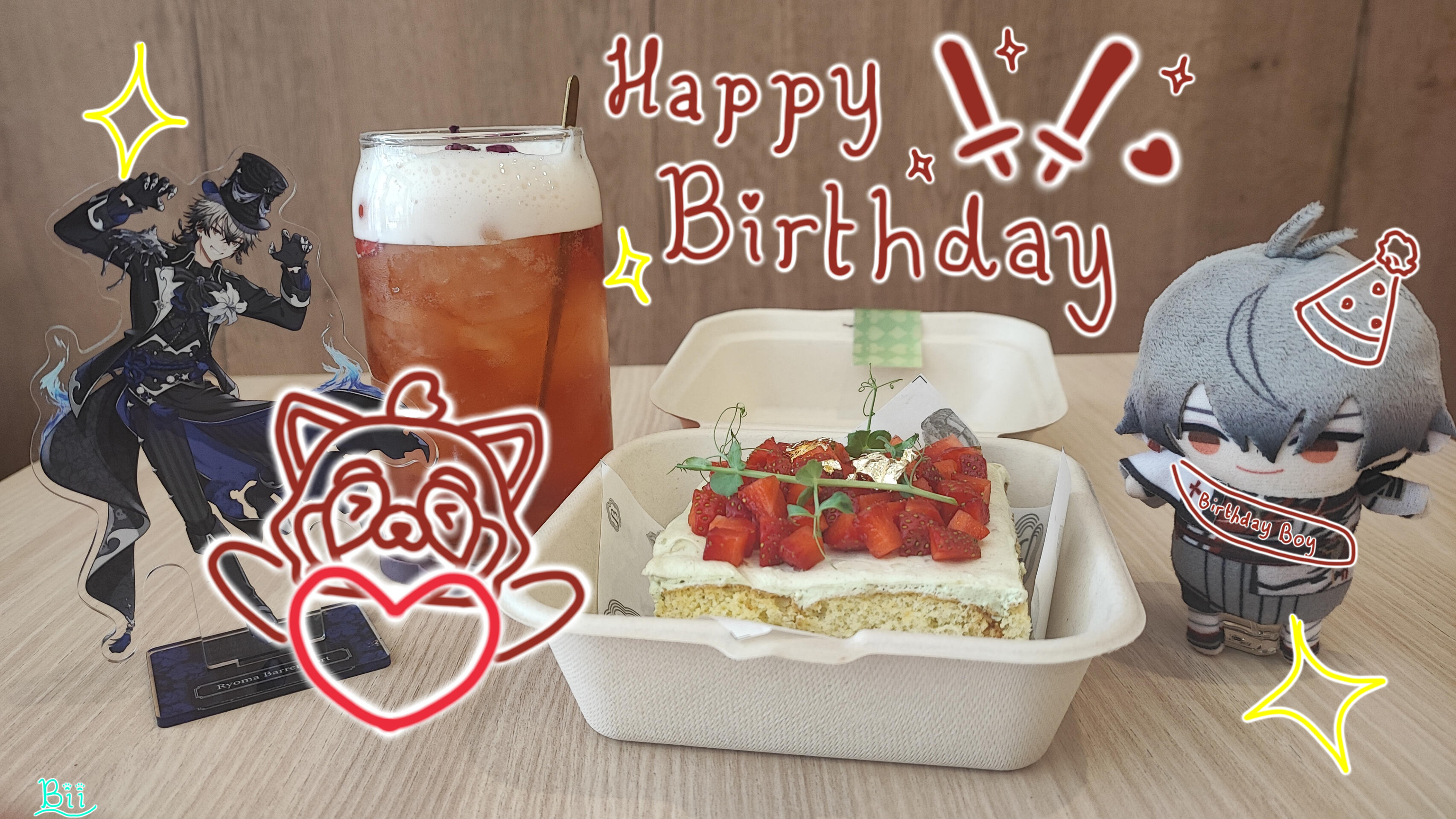 Happy borth Ryoshi!!! Eat caaaaaaaaaake!! (◍•ᴗ•◍)✧*。- Bii Fan (@BiiFan_Fenrir)